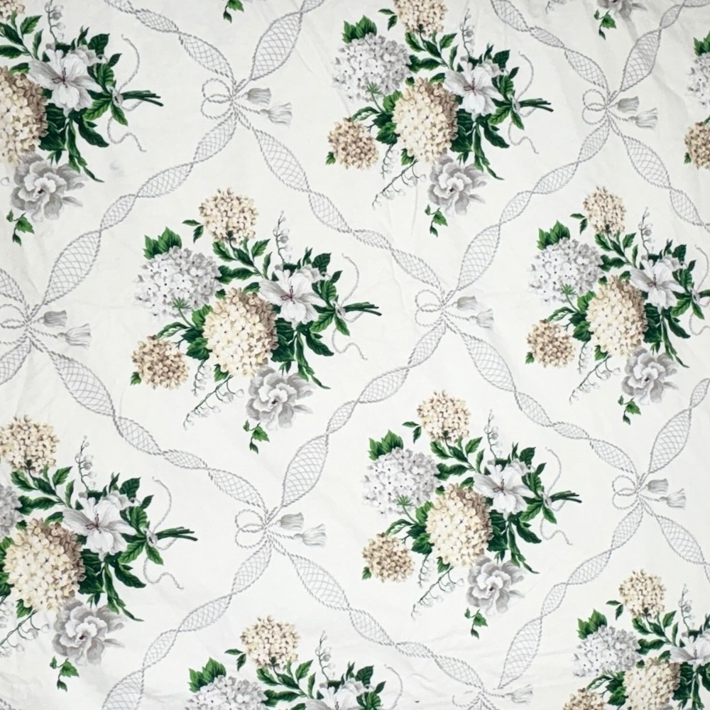 duvet custom-made floral stripes 100% cotton 82x86 reversible cottage French